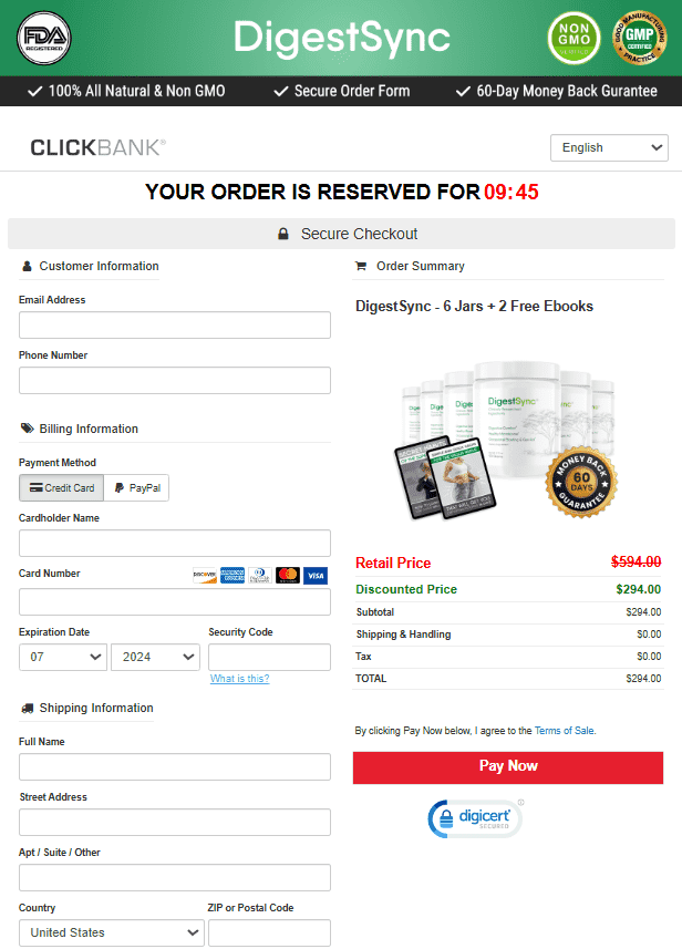 DigestSync Official Website Order Page